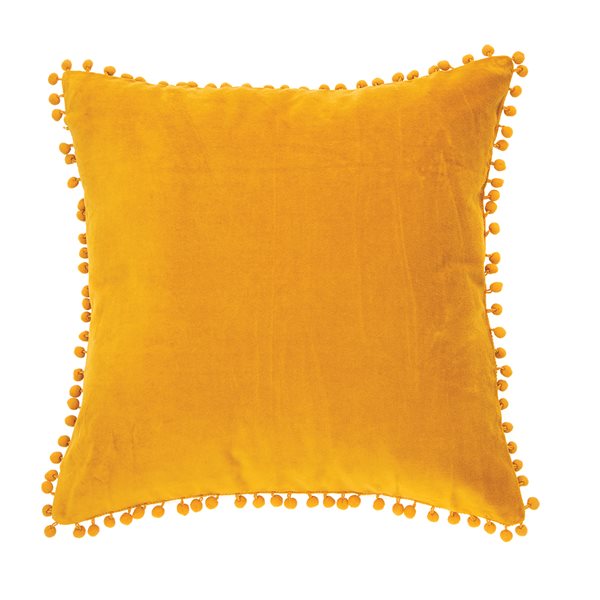 Velvet mustard decorative pillow 