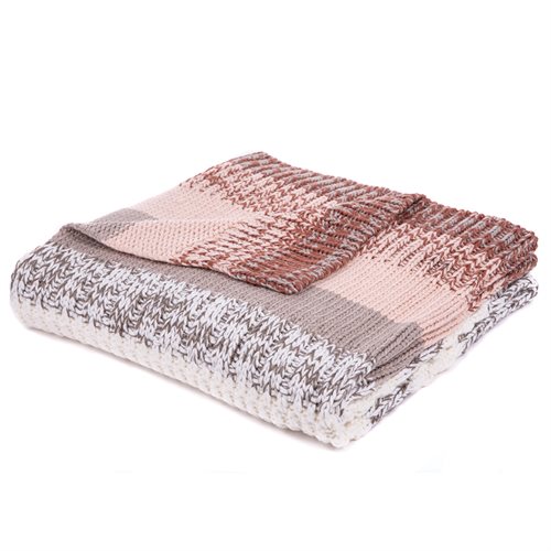 Baba knitted striped throw 