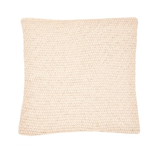Bulky natural knitted decorative pillow 