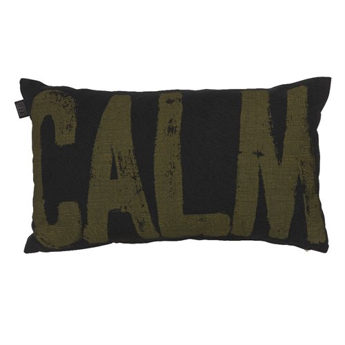 Calm dark green oblong decorative pillow