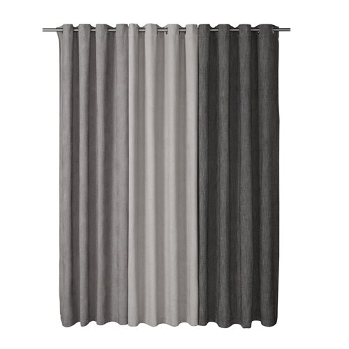 Denis charcoal curtain with grommets