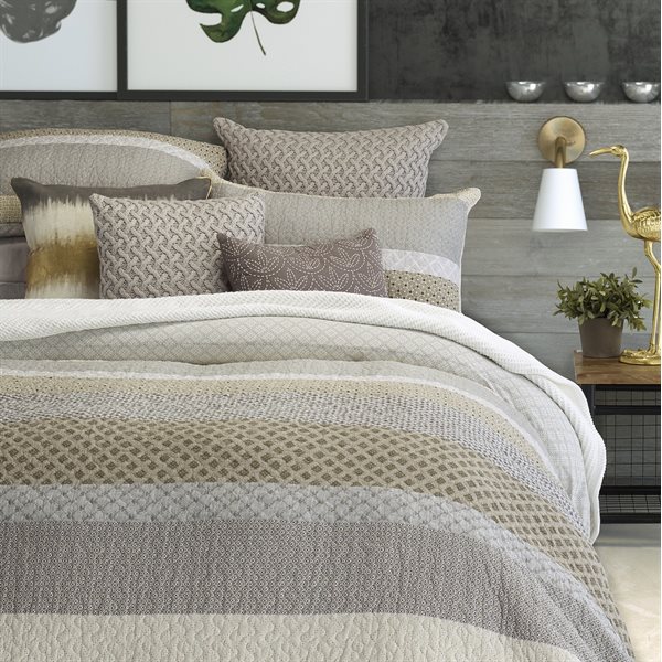 Ethan modern look grey and taupe quilted duvet cover
