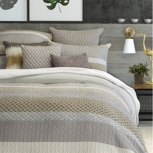 Ethan grey and taupe modern look quilt