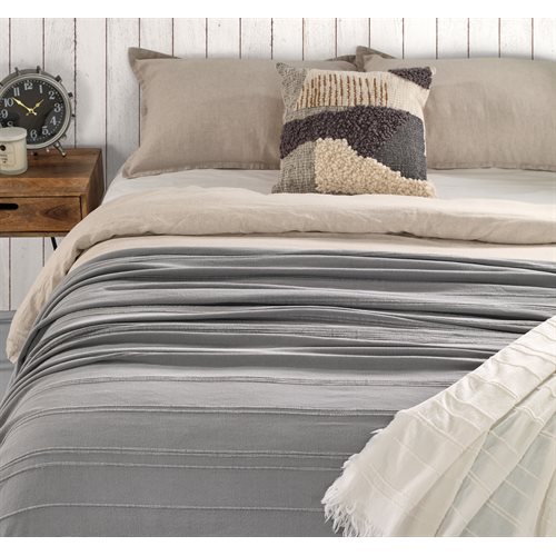 Nantucket striped tone on tone grey blanket