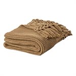 Shawn taupe knit throw 