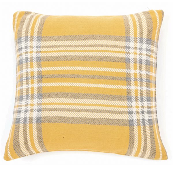 Vicky yellow and grey plaid european pillow