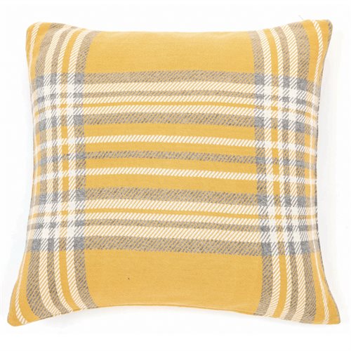 Vicky yellow and grey plaid european pillow