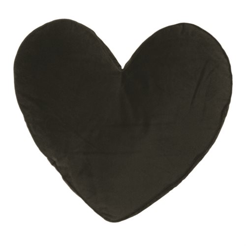 Velvet black heart decorative pillow