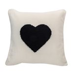 Amoroso black heart cushion