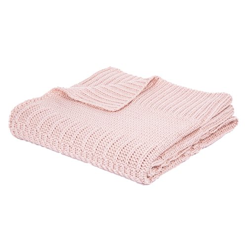 Baba knitted soft pink throw 