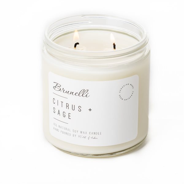 Citrus & Sage soy wax candle - 2 wicks