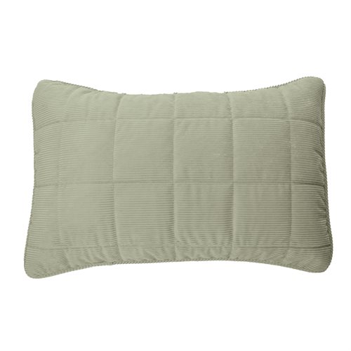 Corduroy sage decorative pillow sham 