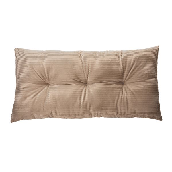 Corduroy taupe long decorative pillow