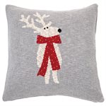 Cyril grey decorative pillow with deers