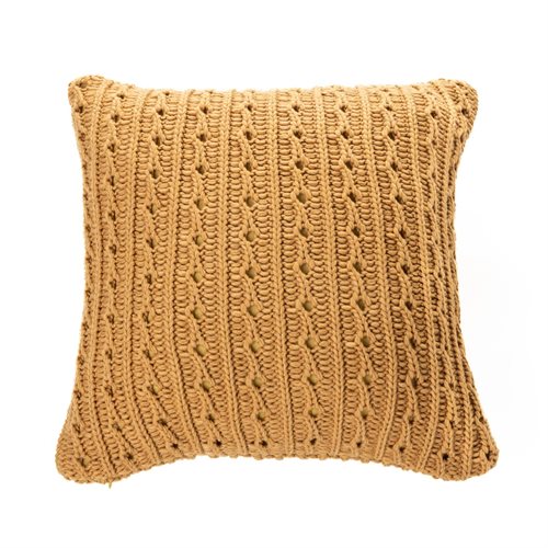 Coussin en tricot moutarde Dalida 