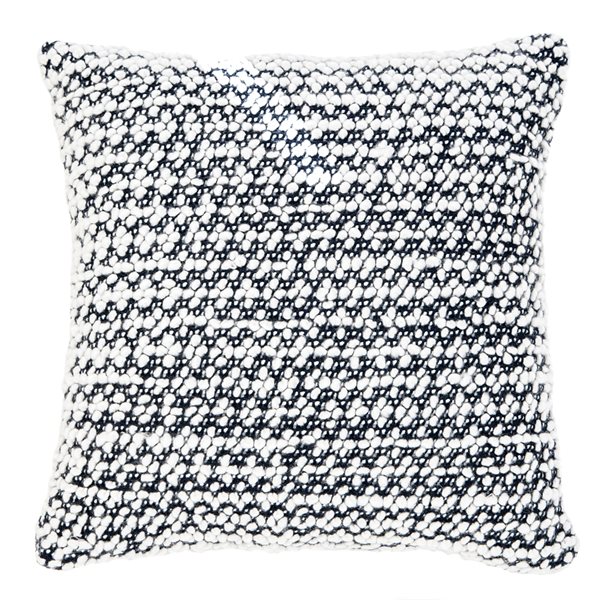 Ditalini knitted navy decorative pillow 