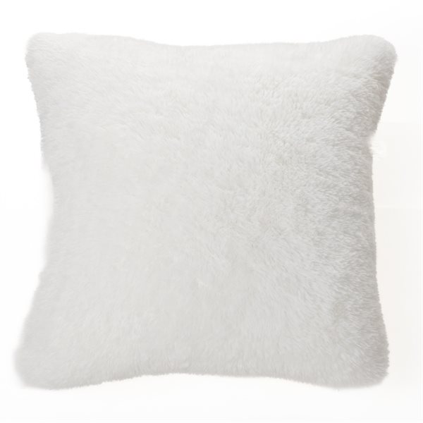 Doudou white faux fur european pillow