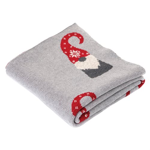 Elvin grey throw with gnomes 