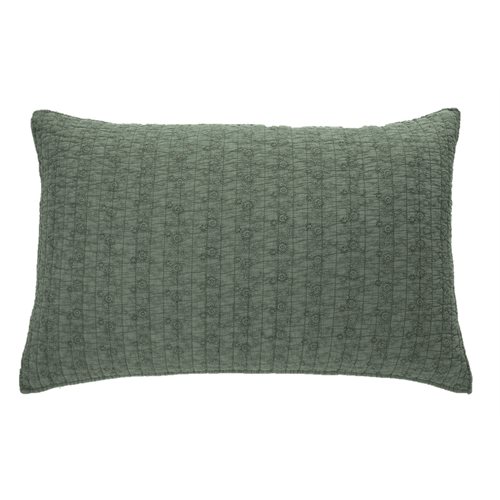Estelle embroidered green pillow sham 