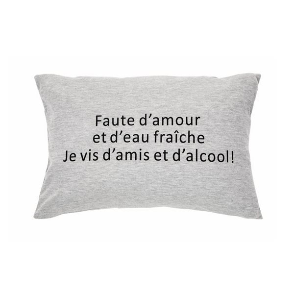 Hoodie printed decorative pillow "Faute d'amour…" 