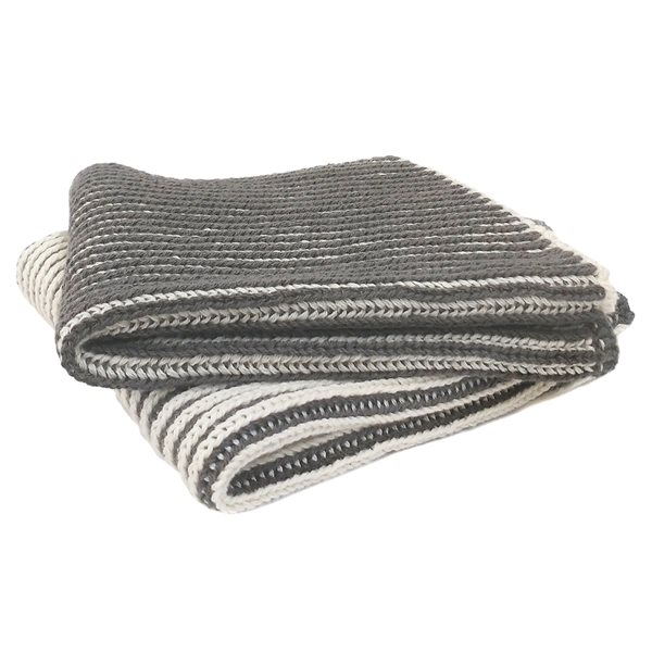 Janette charcoal striped knitted dish cloths