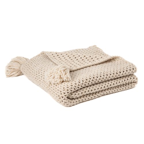 Janick natural knitted throw 