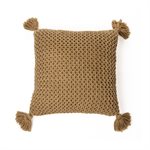 Janick tan knit decorative pillow 