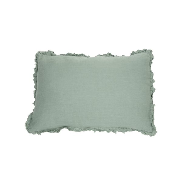Coussin rectangulaire en lin vert sauge Linen 