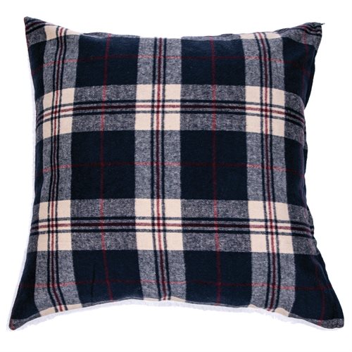Lumberjack plaid navy and red decorative pillow 
