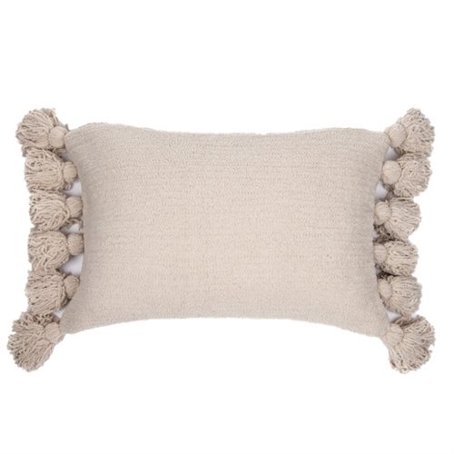 Paddington oblong cream chenille decorative pillow 