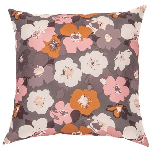 Pinky plum and pink flowered decorative pillow