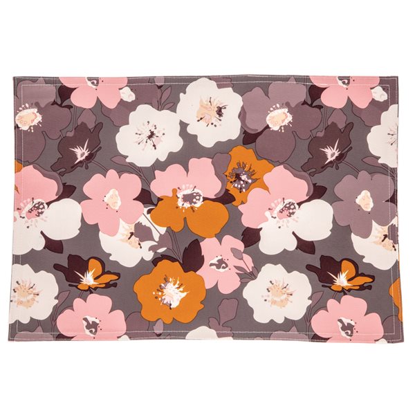 Pinky plum and pink flowered placemat