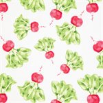 Radis red and white tablecloth