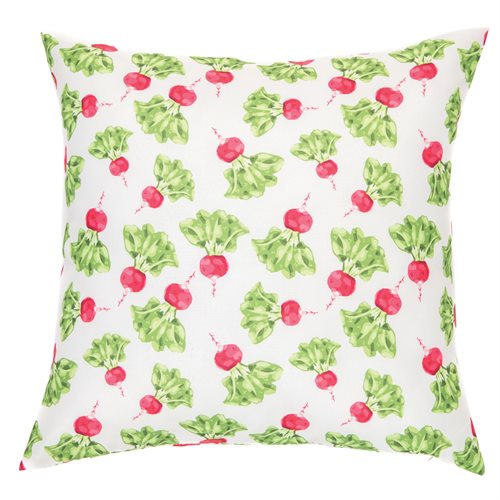 Radis red and white decorative pillow
