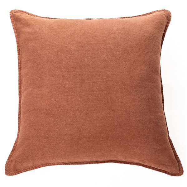 Linen Stone Wash terracotta european pillow