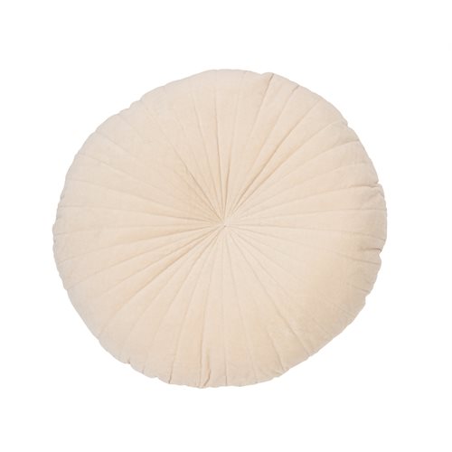 Velvet cream round decorative pillow 