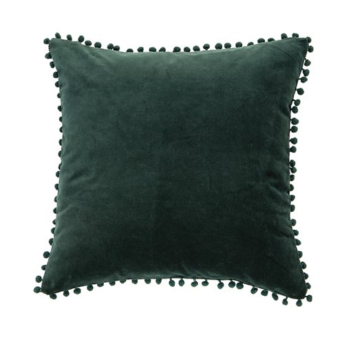 Velvet dark green decorative pillow 