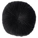 Velvet black round decorative pillow 