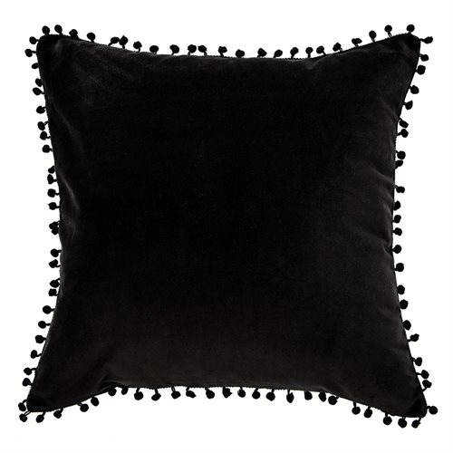 Velvet black decorative pillow 