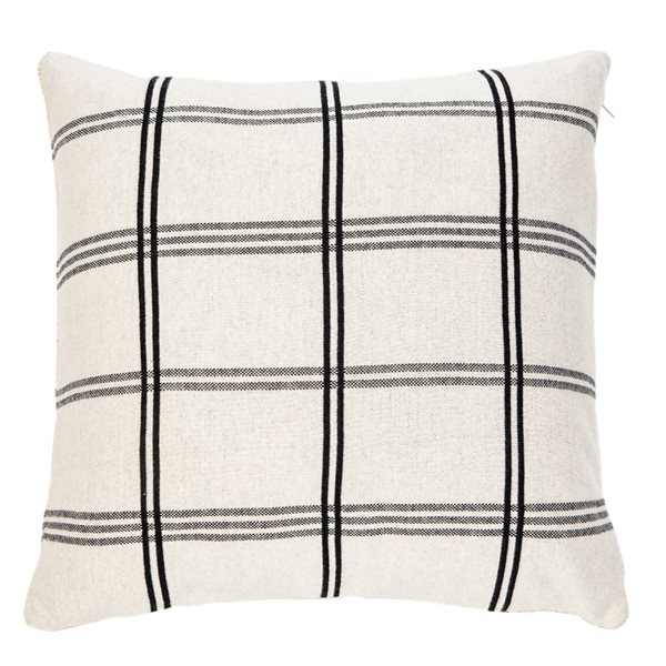 Walter beige and black plaid decorative pillow