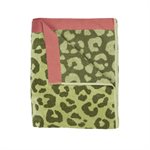 Wildcat green leopard print beach towel 