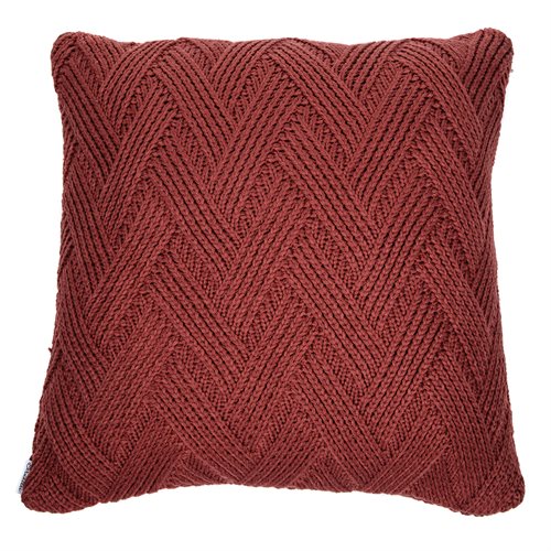 Zig Zag knitted terracotta european pillow