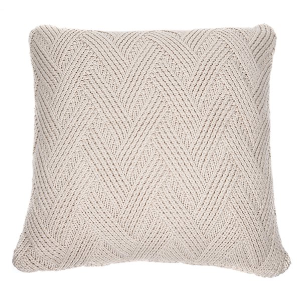 Zig Zag knitted natural european pillow